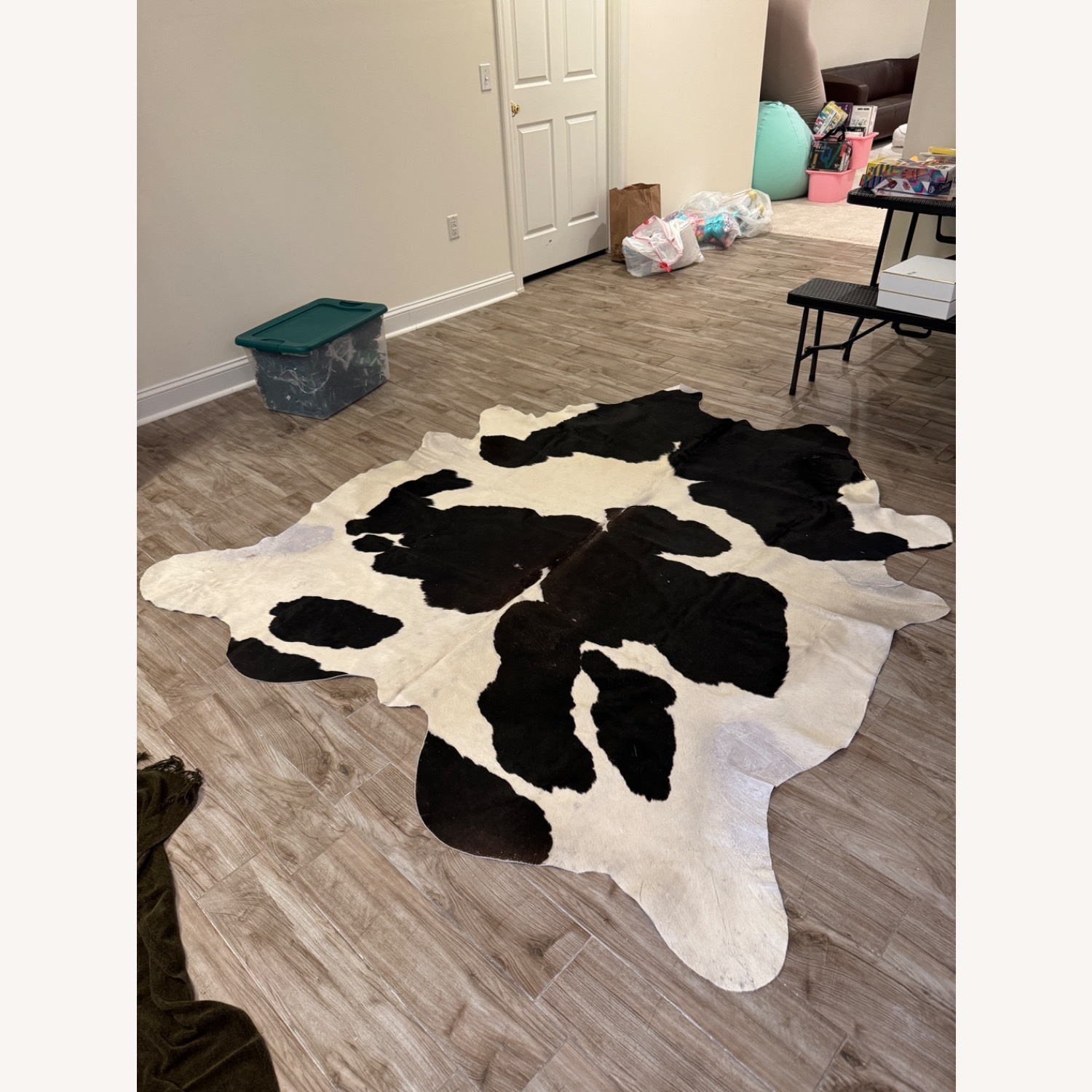 Natural Leather Area Rug 6.1' x 6.3' - image-1