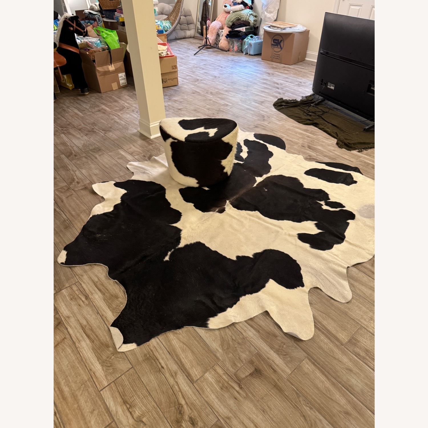 Natural Leather Area Rug 6.1' x 6.3' - image-2