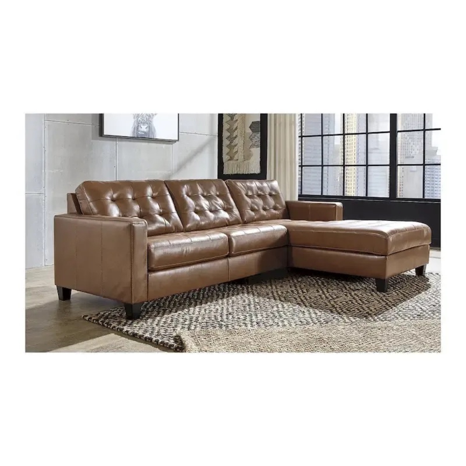 Ashley Baskove Brown 2-Piece Sectional with Chaise - image-3