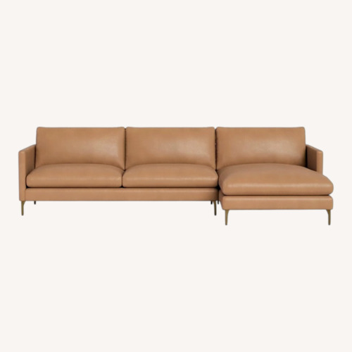 Used ABC Carpet and Home Hannah Leather Sectional for sale on AptDeco