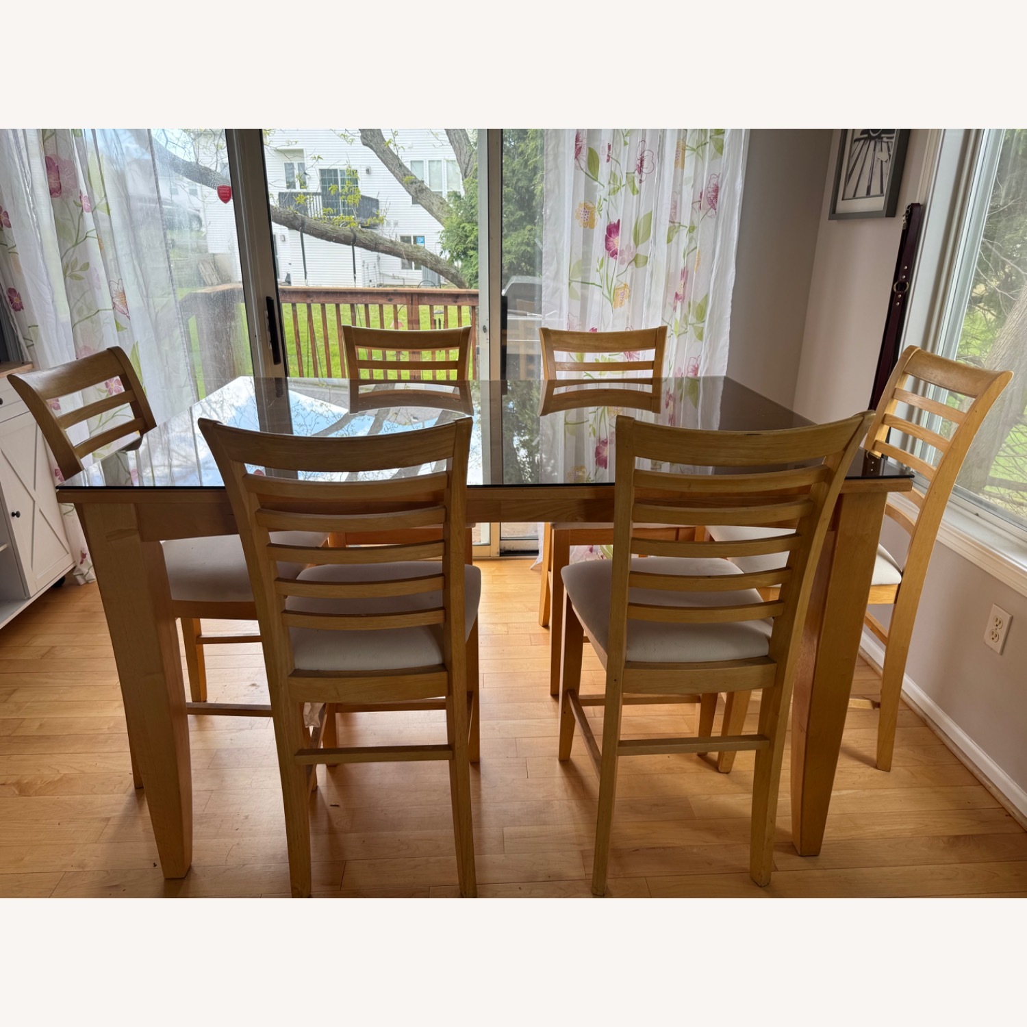 Glass Top Wooden Dinette - image-1