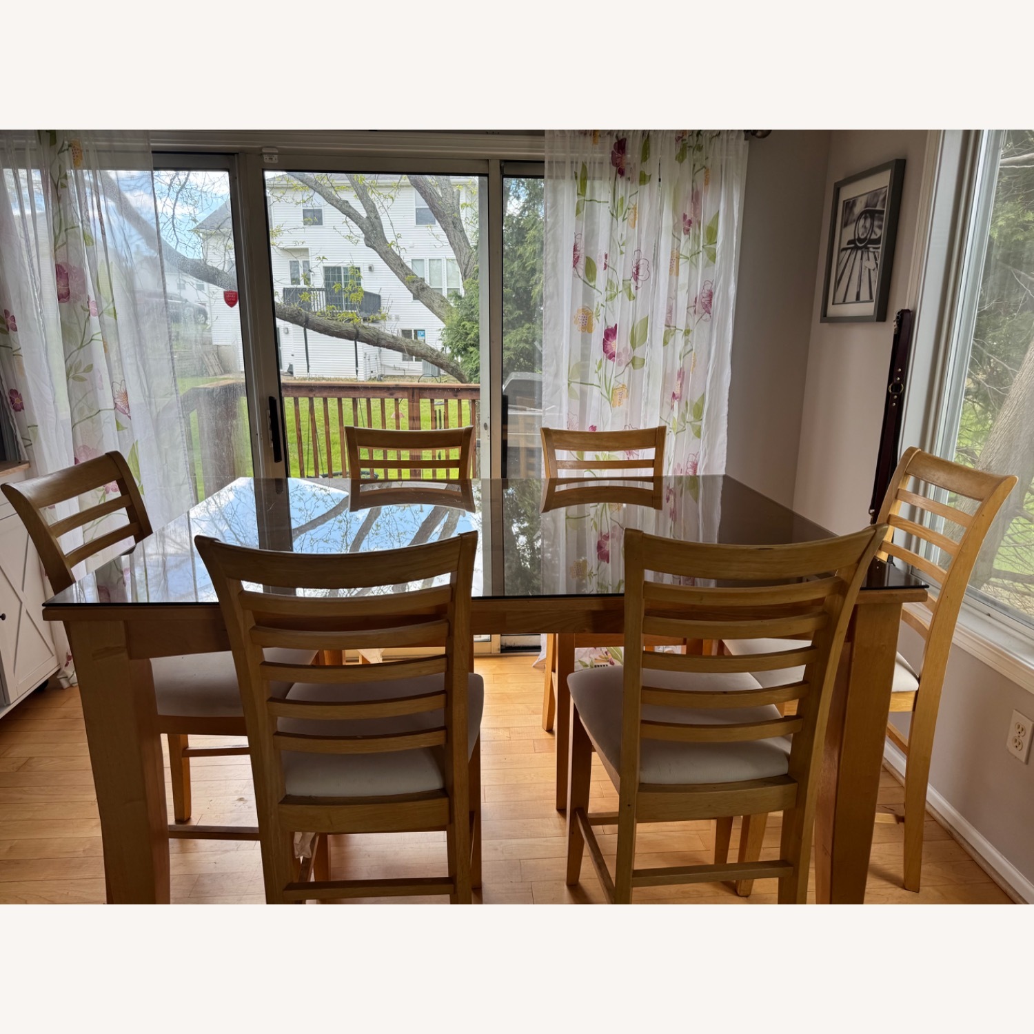 Glass Top Wooden Dinette - image-3