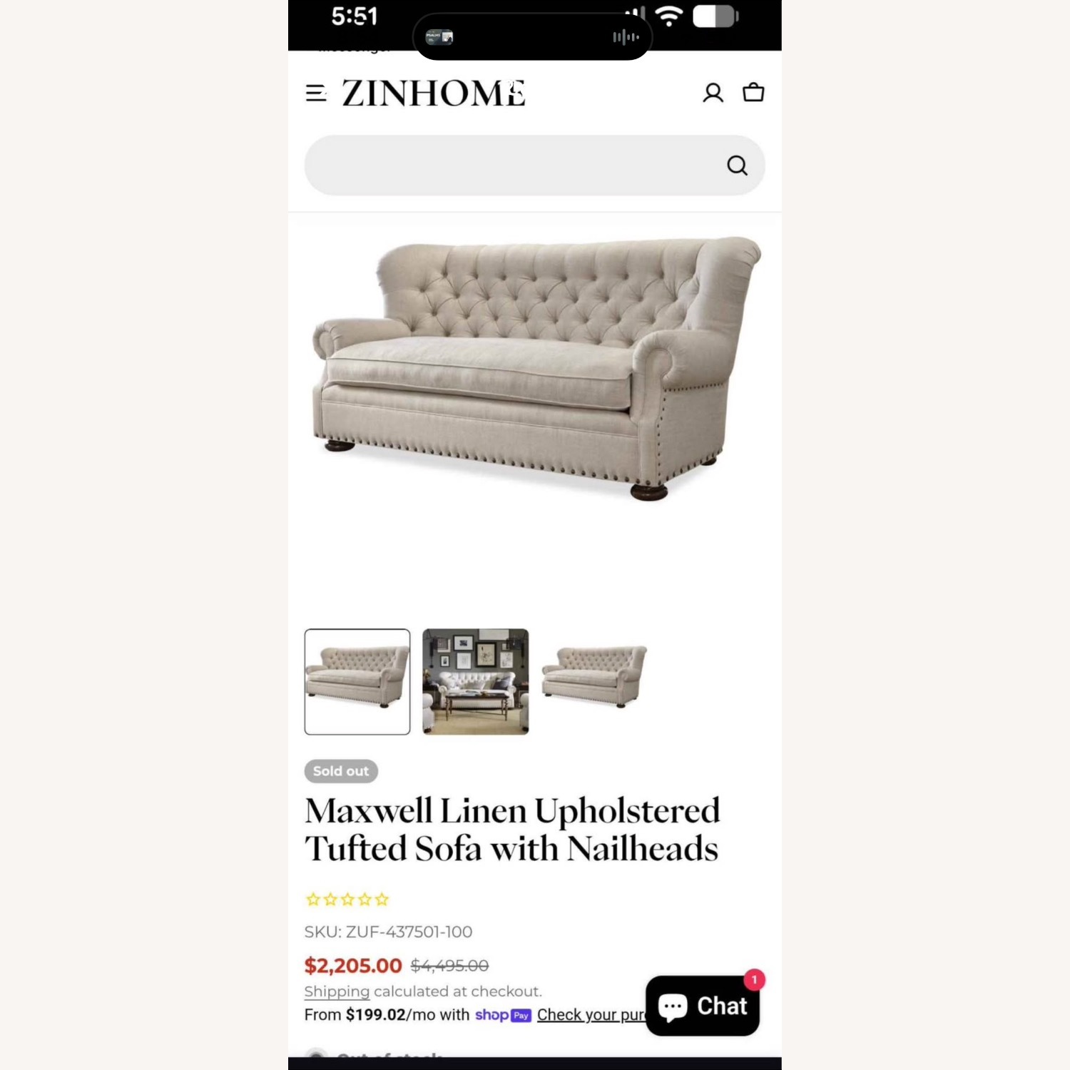 Zin Home Maxwell Natural Fabric 3+ Seater Sofa - image-2