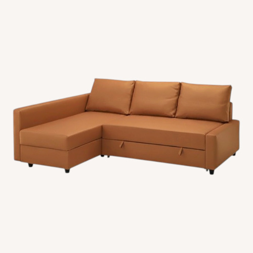 Used IKEA Friheten Orange Fabric Sleeper Sofa for sale on AptDeco