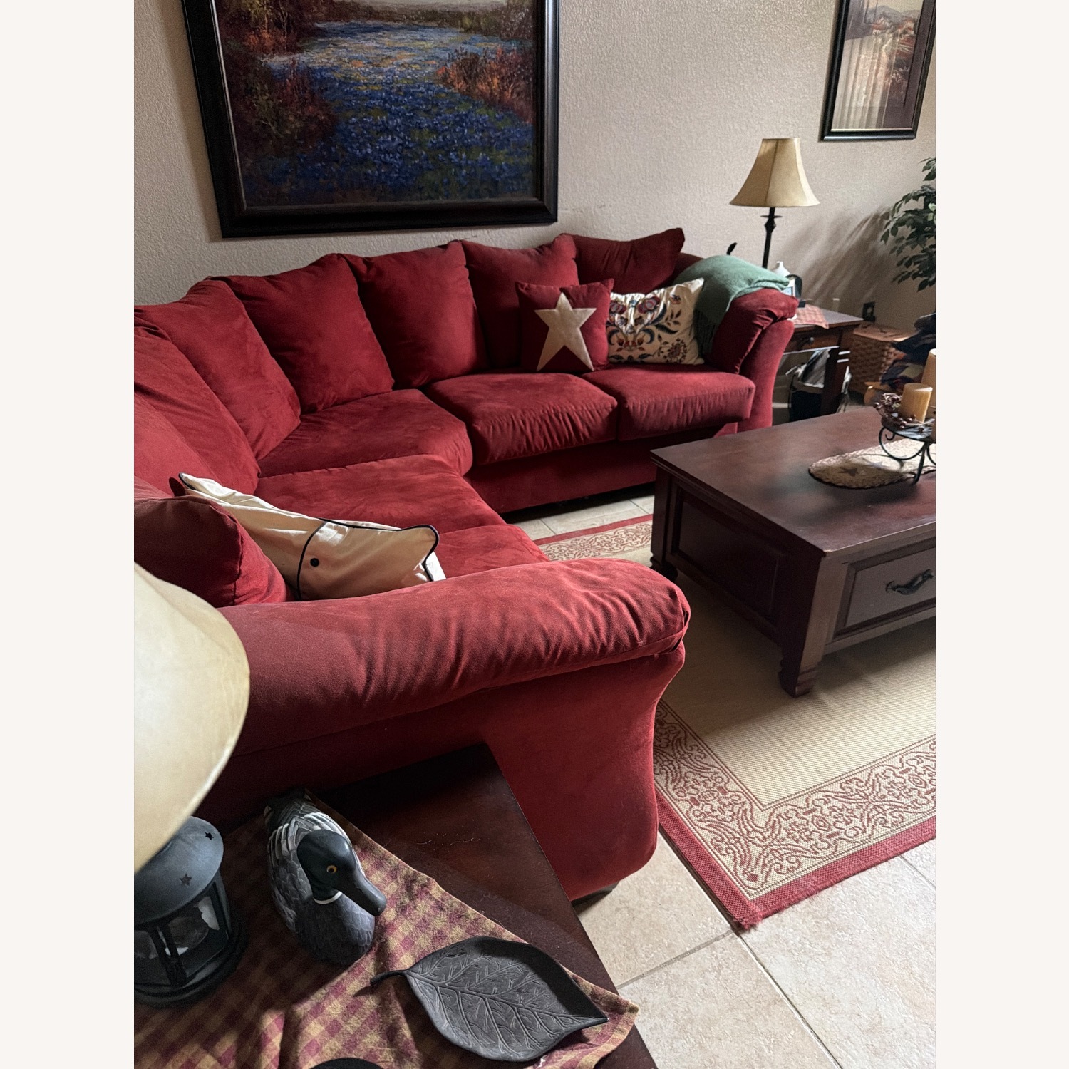 Red 3 Piece Sectional - image-2