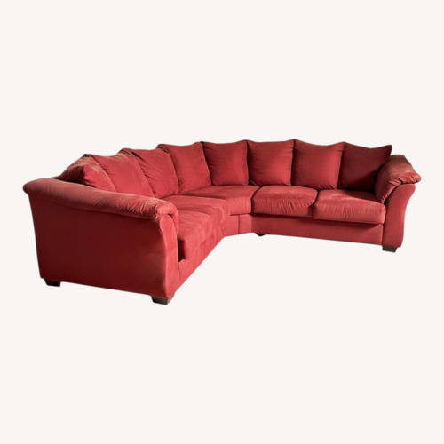 Used Red 3 Piece Sectional for sale on AptDeco