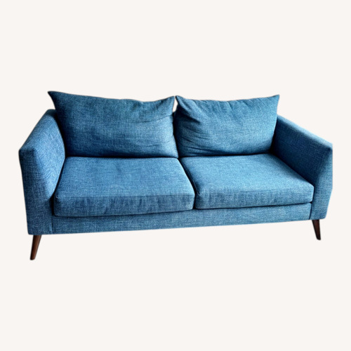 Used Bob's Discount Furniture Josie Blue 2 Seater Sofa for sale on AptDeco