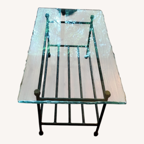 Used Ethan Allen Wrought Iron/Glass Coffee Table for sale on AptDeco