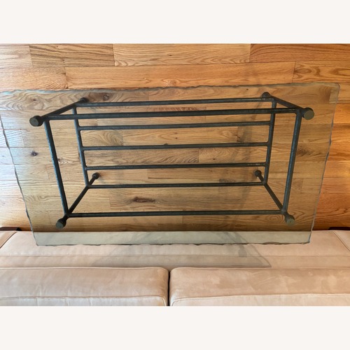 Used Ethan Allen Wrought Iron/Glass Coffee Table for sale on AptDeco