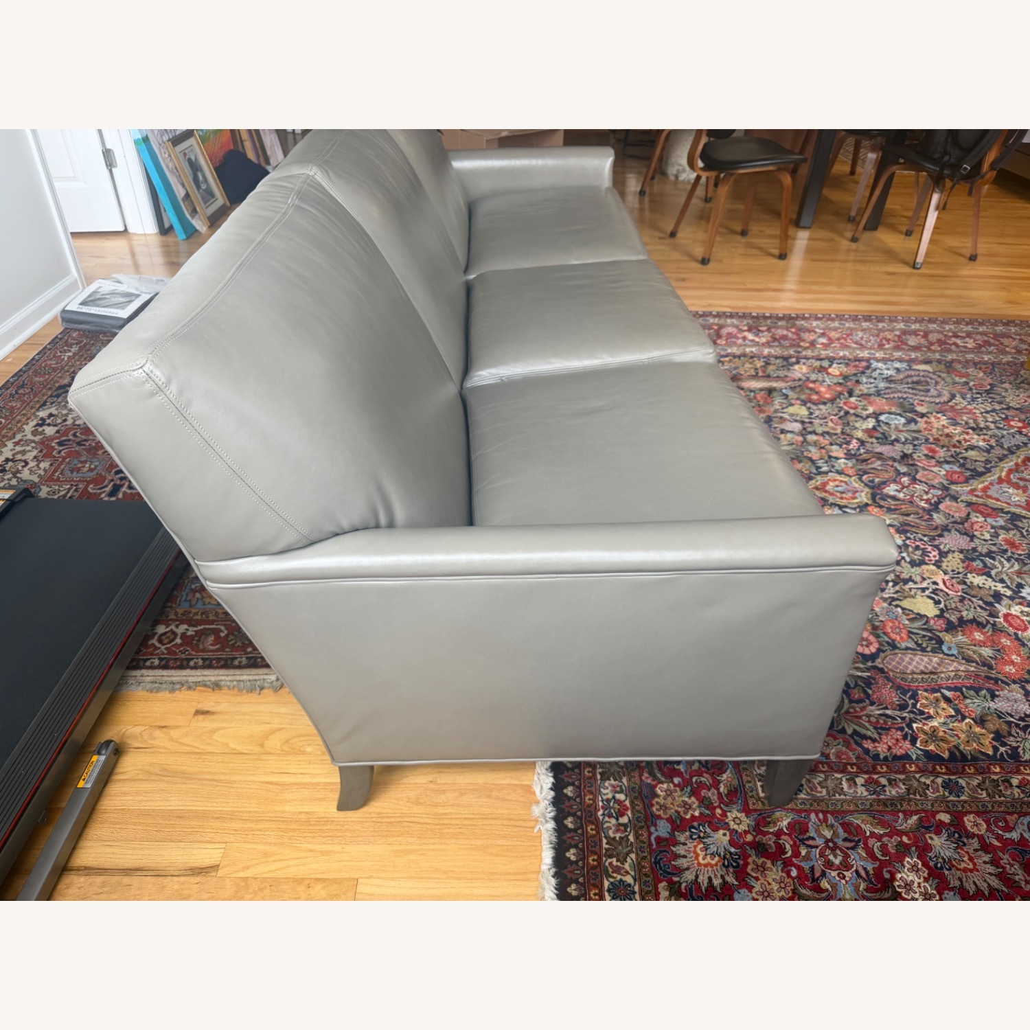 Light Gray Leather 3+ Seater Sofa - image-3
