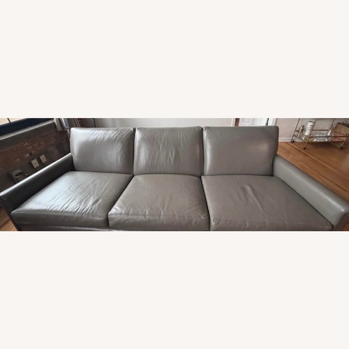 Used Light Gray Leather 3+ Seater Sofa for sale on AptDeco