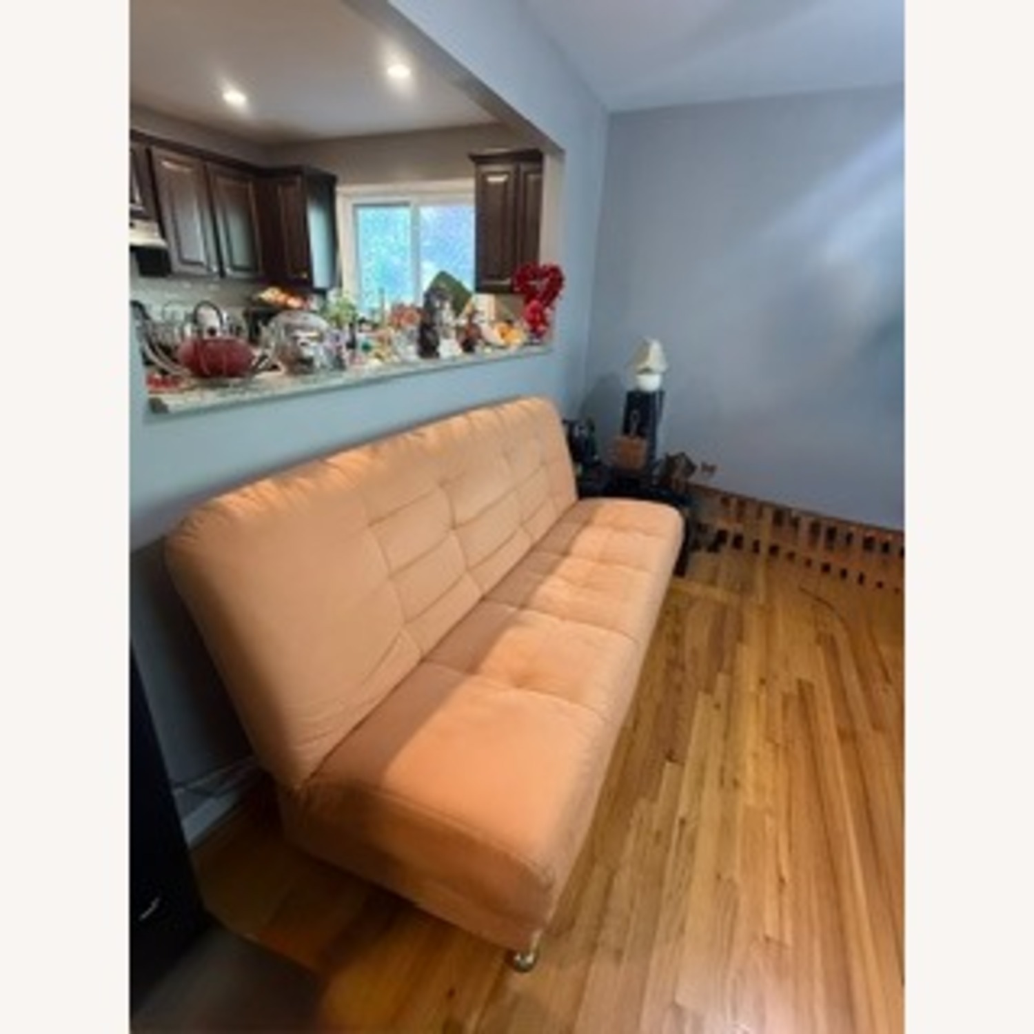 Orange Sleeper Sofa With Storage Compartment - image-3