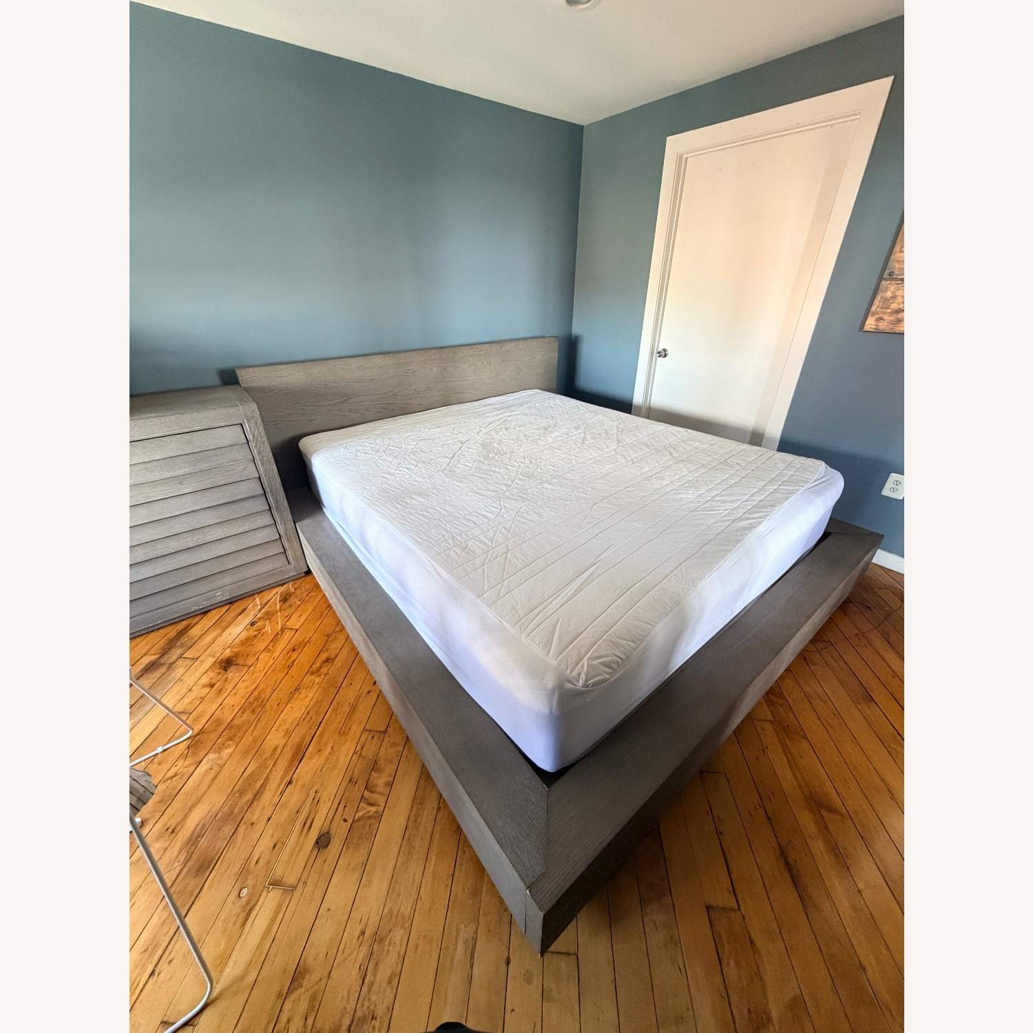 Restoration Hardware Grey Oak Wood King Bed  - image-3