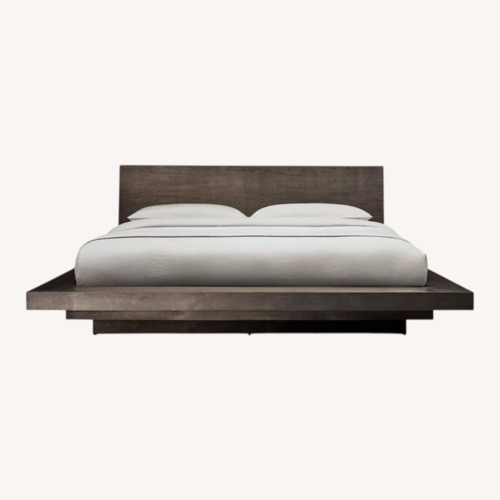 Used Restoration Hardware Grey Oak Wood King Bed  for sale on AptDeco