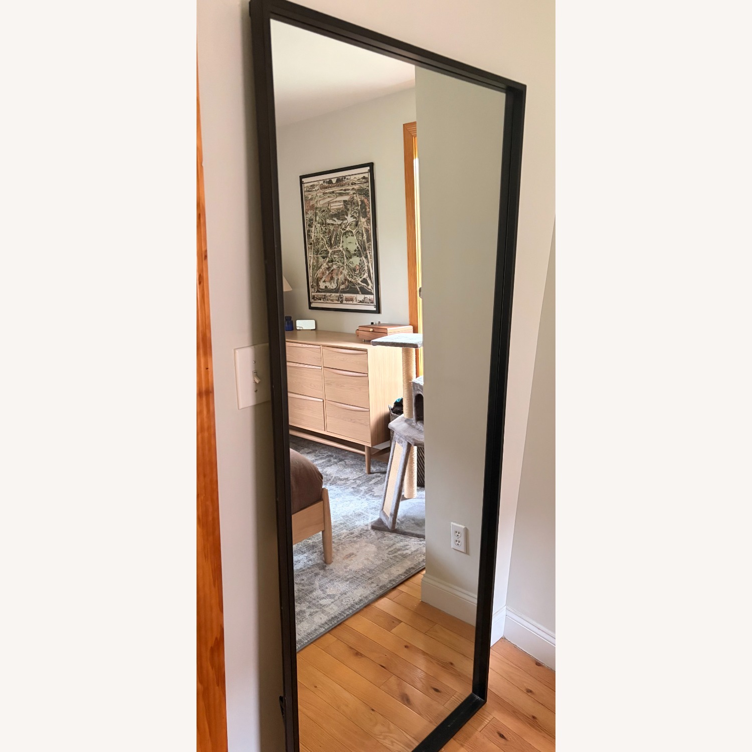 Large Black Glass Floor Mirror - image-3