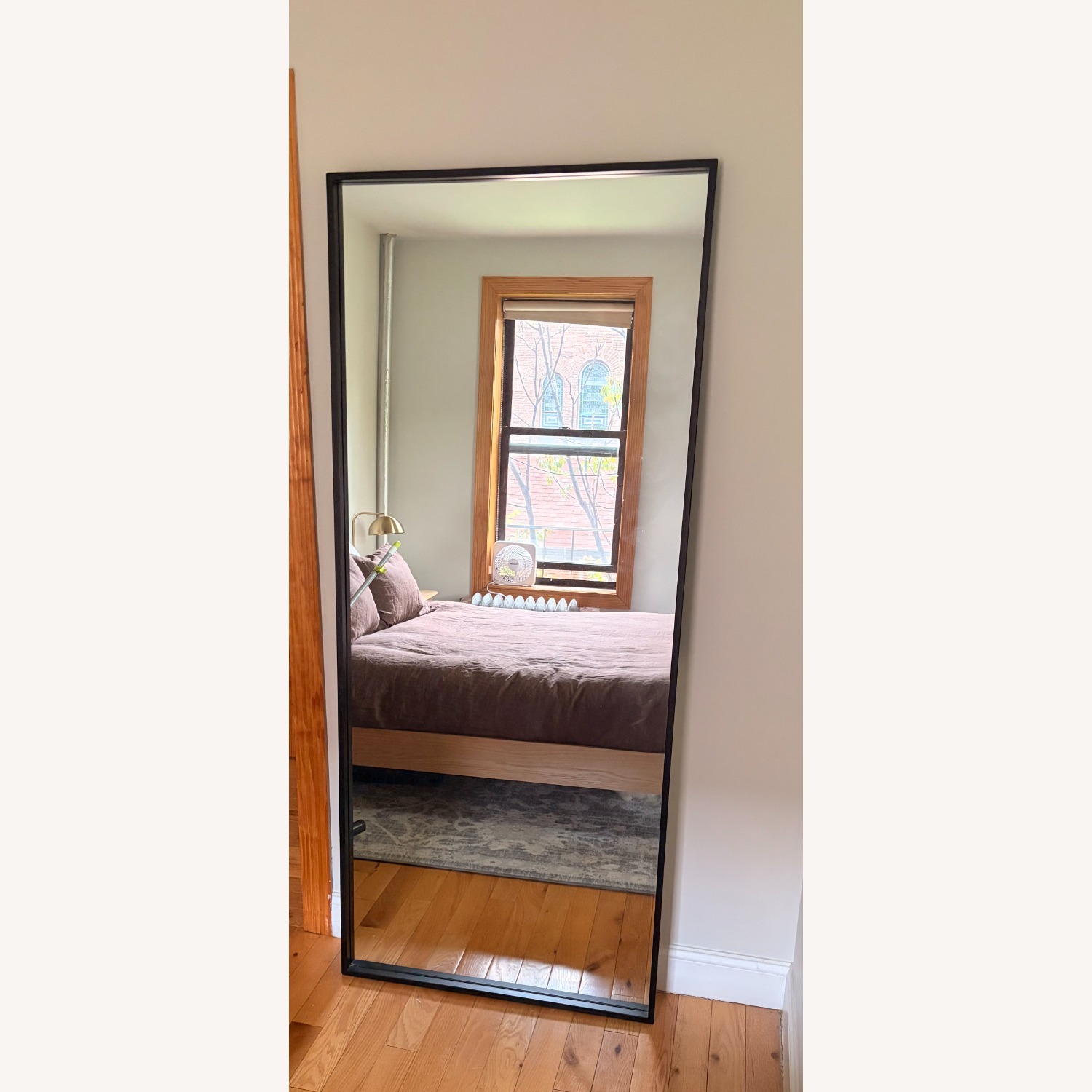 Large Black Glass Floor Mirror - image-2