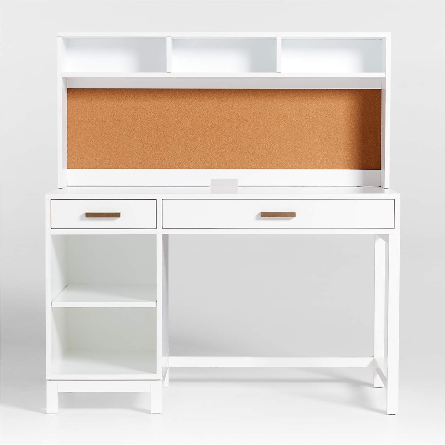 Crate & Barrel Parke White Wood Desk with Hutch - image-5