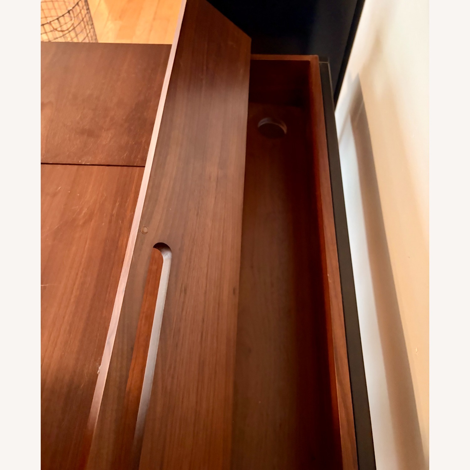 Article Oscura Dark Brown Wood Desk W Metal Frame - image-7