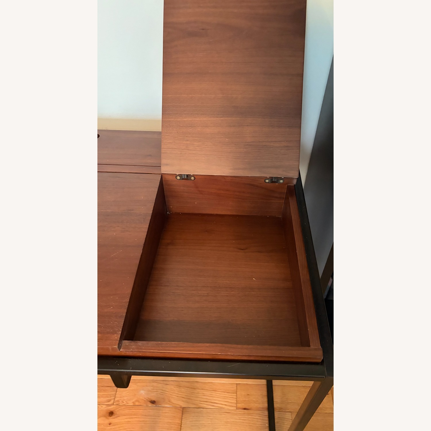 Article Oscura Dark Brown Wood Desk W Metal Frame - image-6