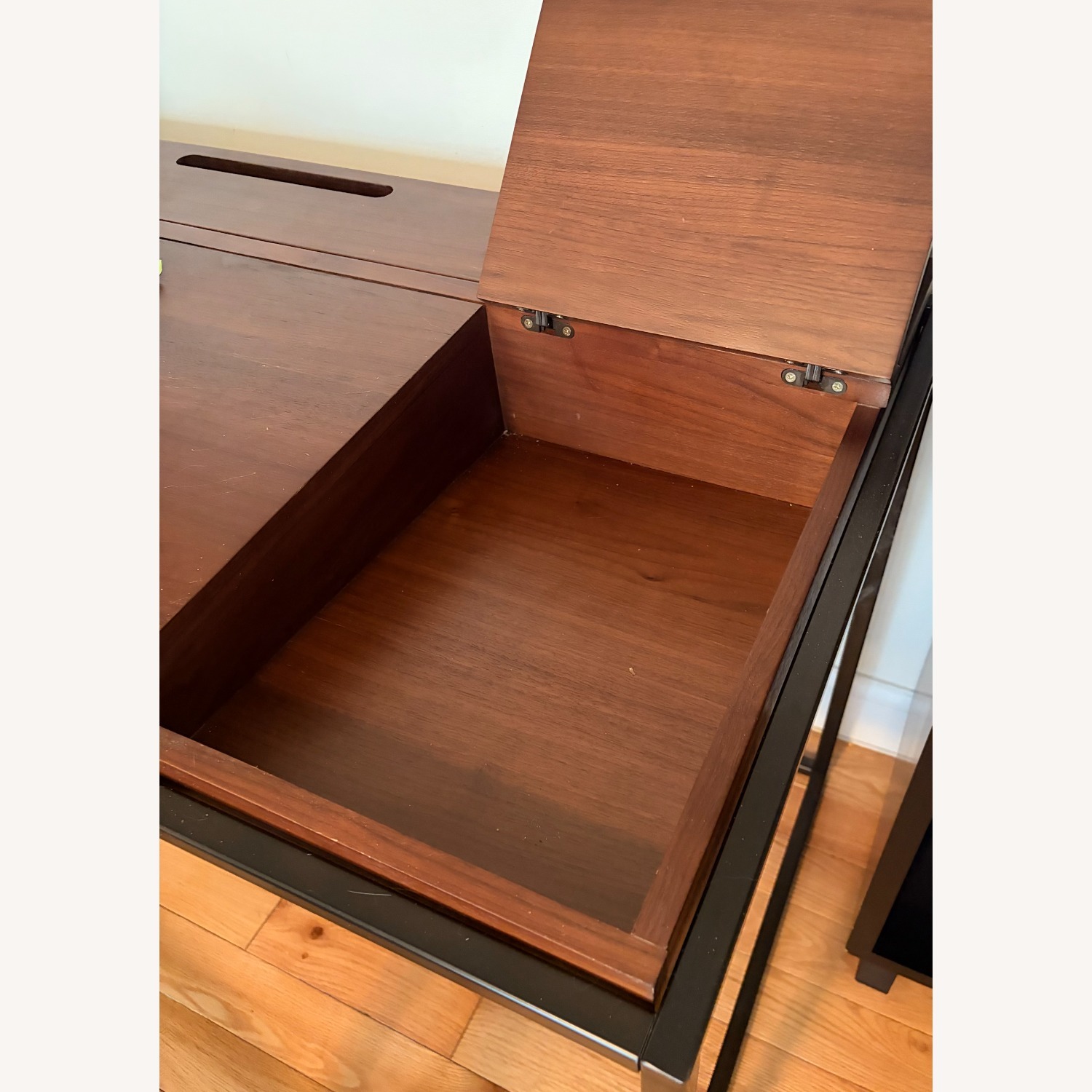 Article Oscura Dark Brown Wood Desk W Metal Frame - image-9