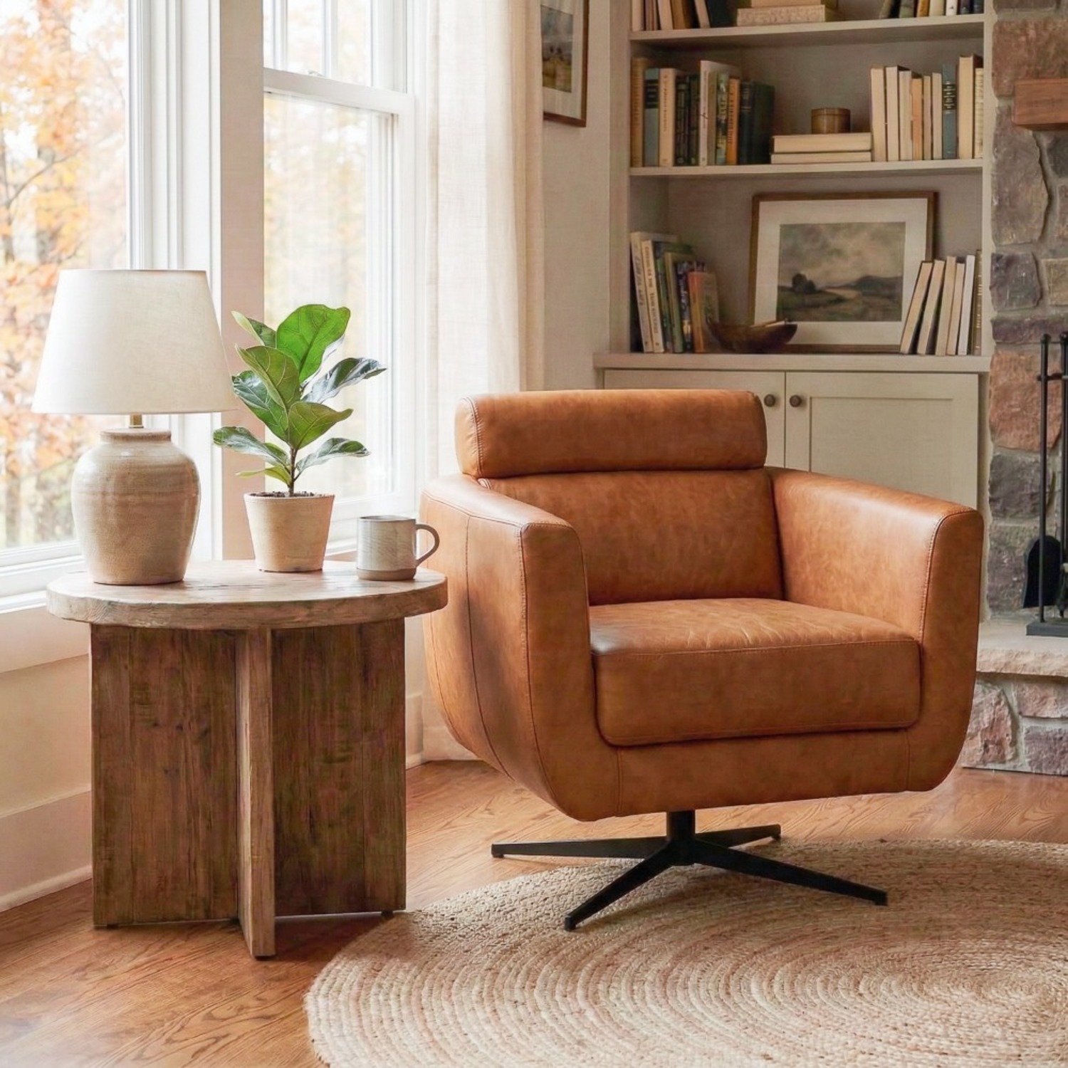 Midinmod Herman Dark Brown Leather Armchair - image-2