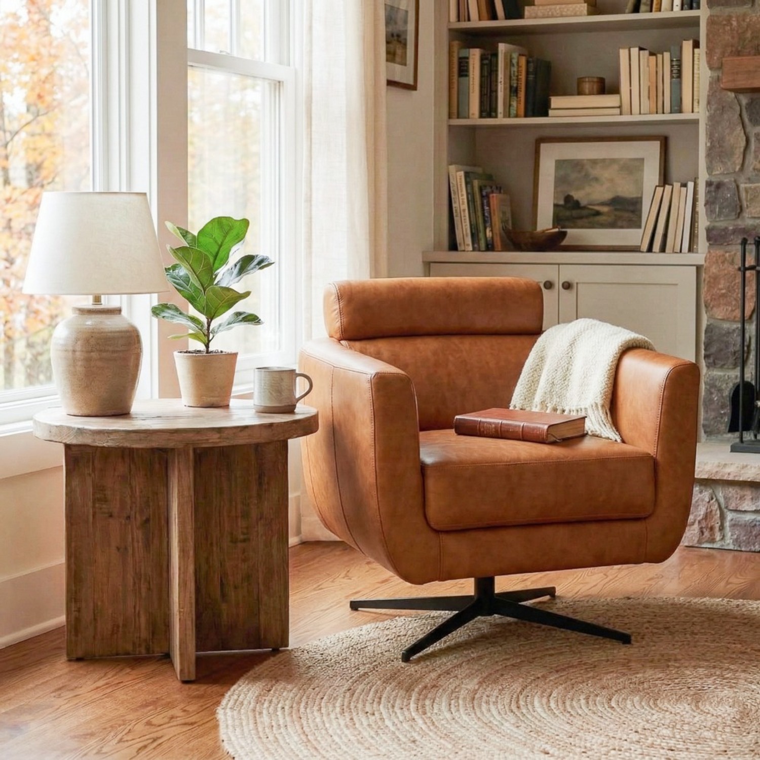 Midinmod Herman Dark Brown Leather Armchair - image-3