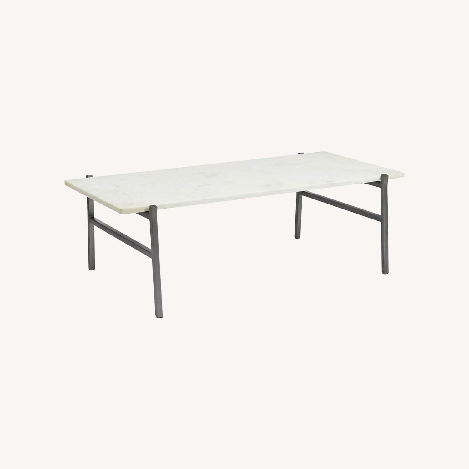 CB2 Slab White Marble Coffee Table - image-1