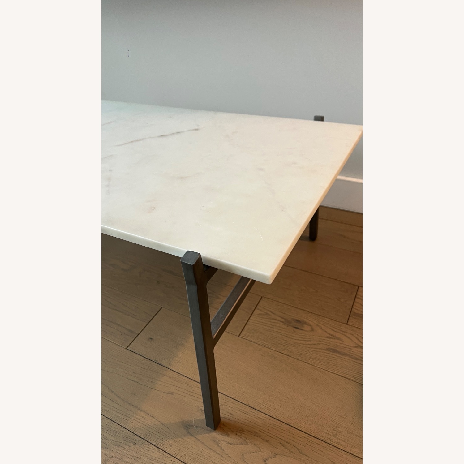 CB2 Slab White Marble Coffee Table - image-3