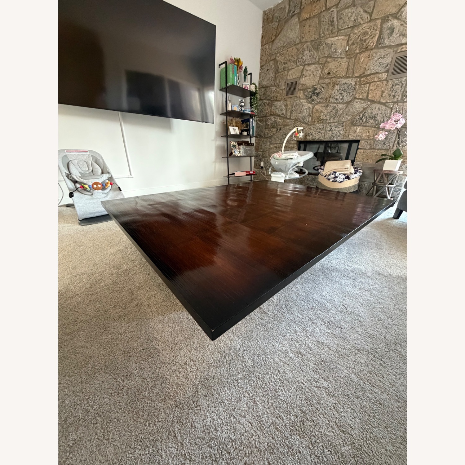 Williams Sonoma Nassau Dark Brown Wood Coffee Table - image-3