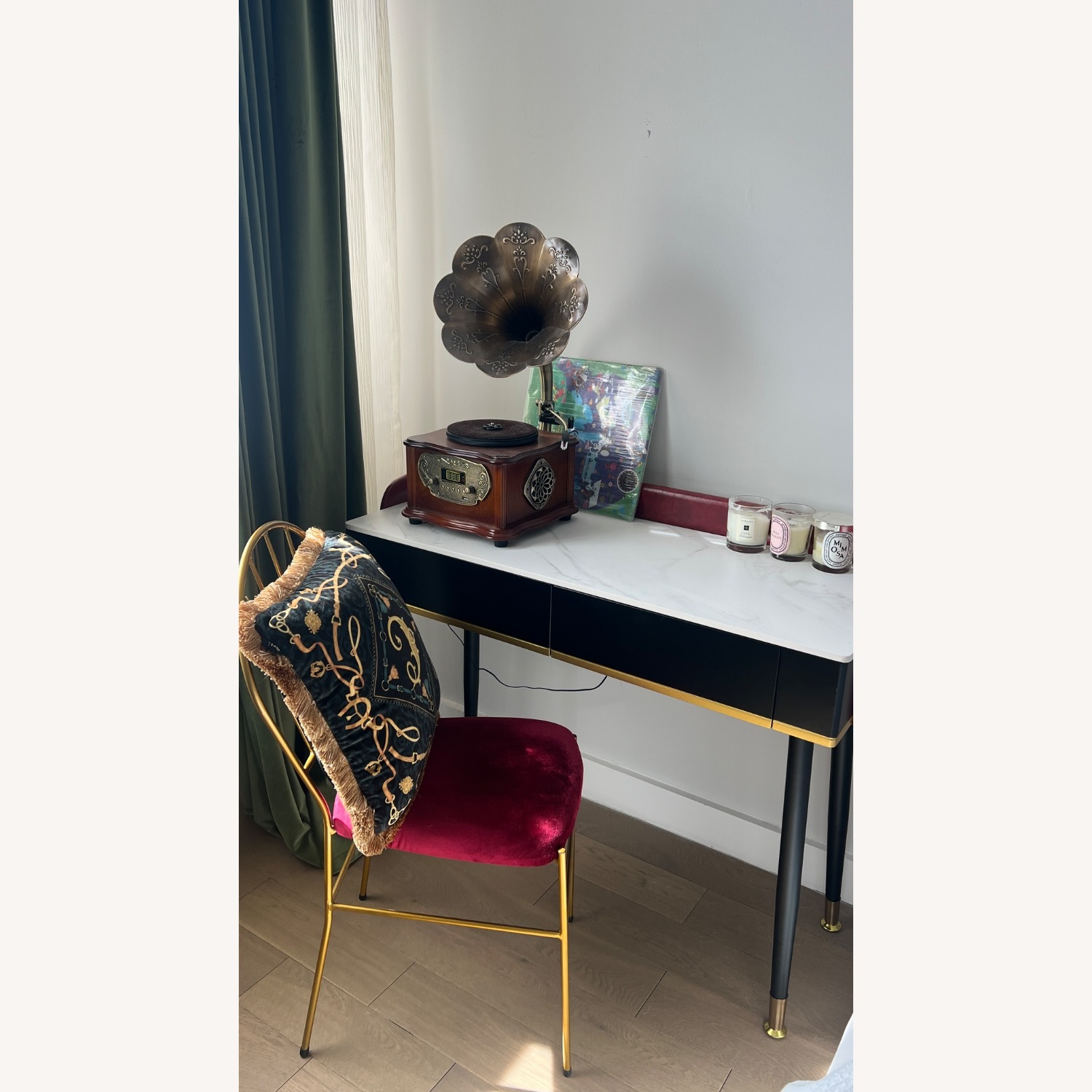 Antique Wood Vanity Desk - image-3