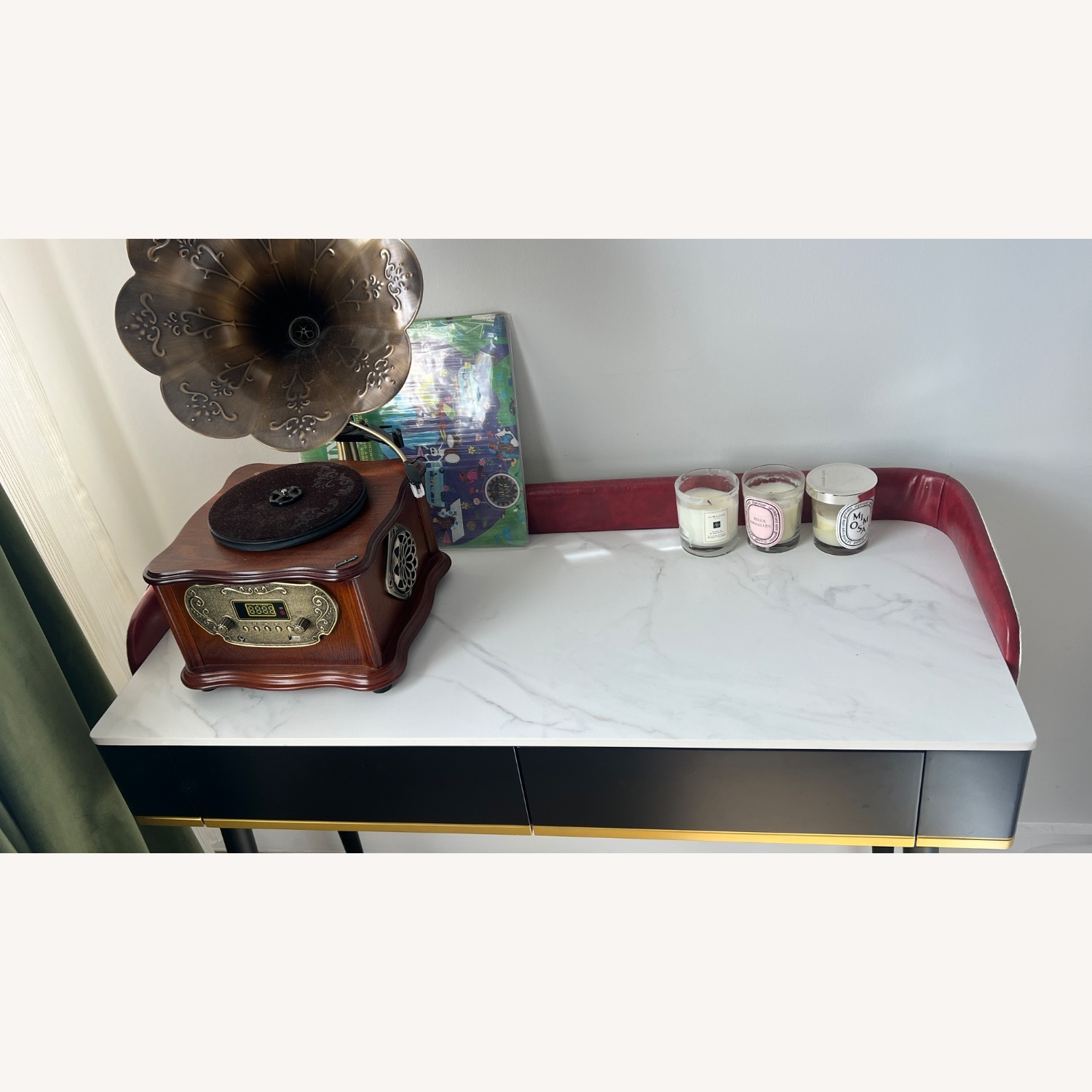 Antique Wood Vanity Desk - image-7