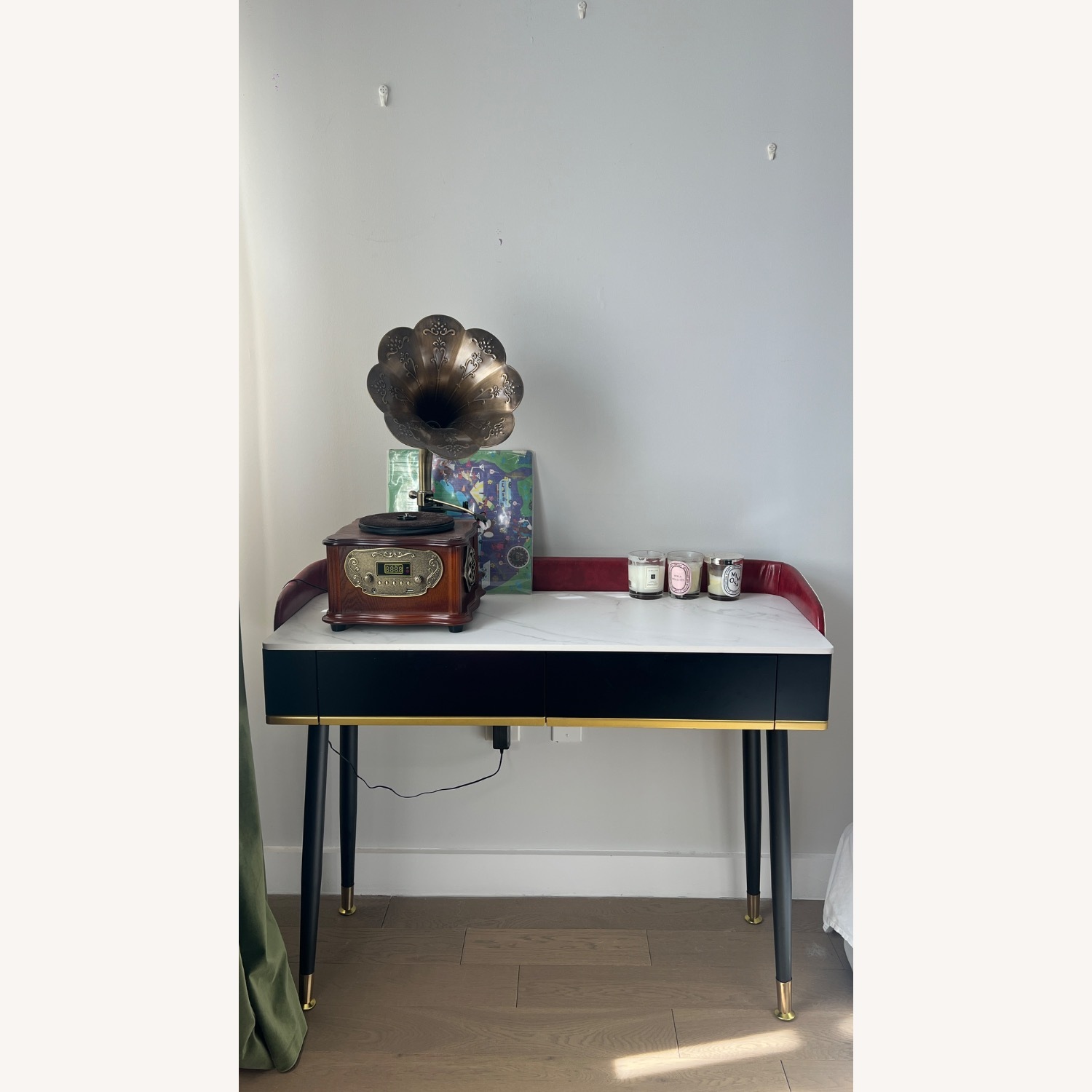 Antique Wood Vanity Desk - image-8