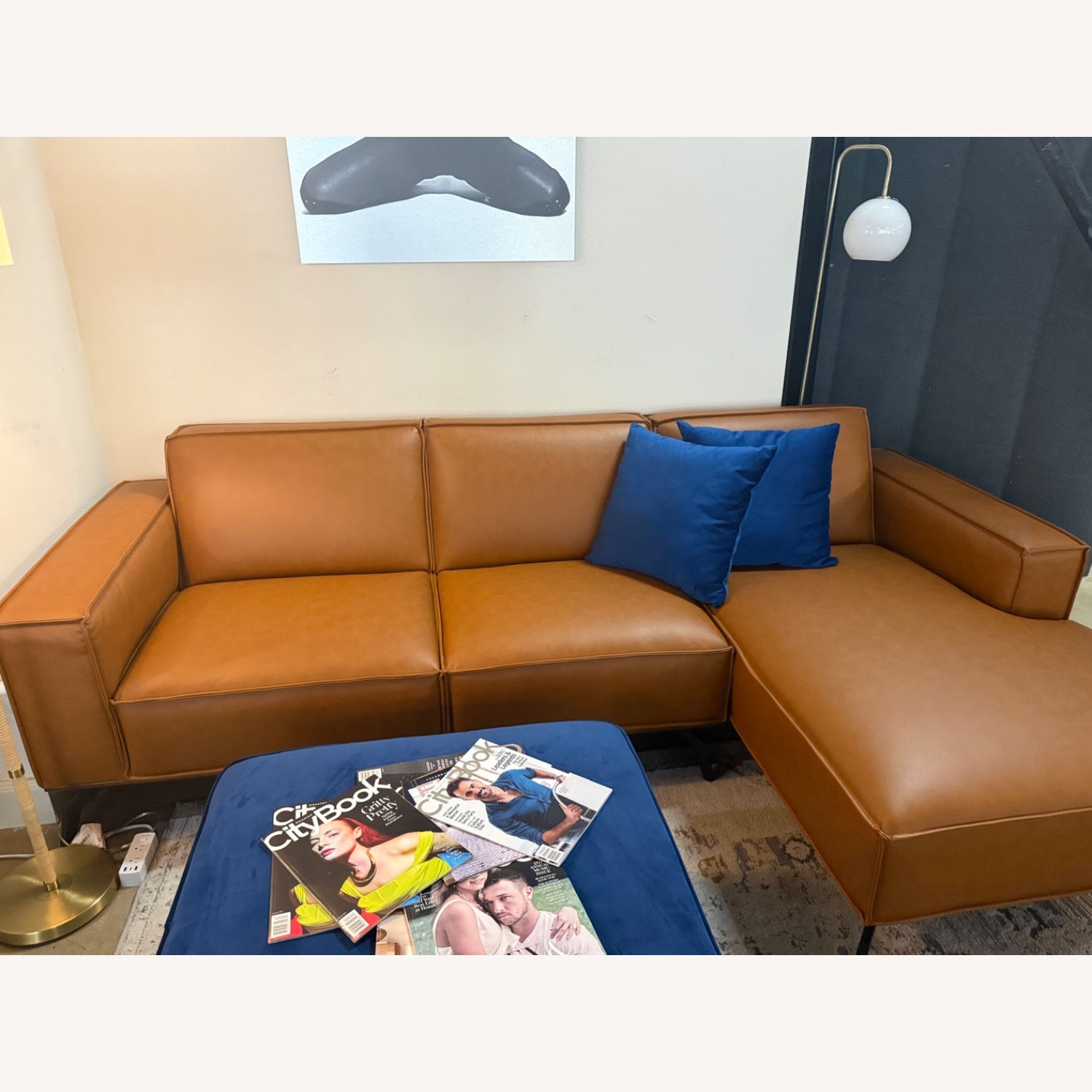 Faux Leather 2 Piece Sectional - image-1