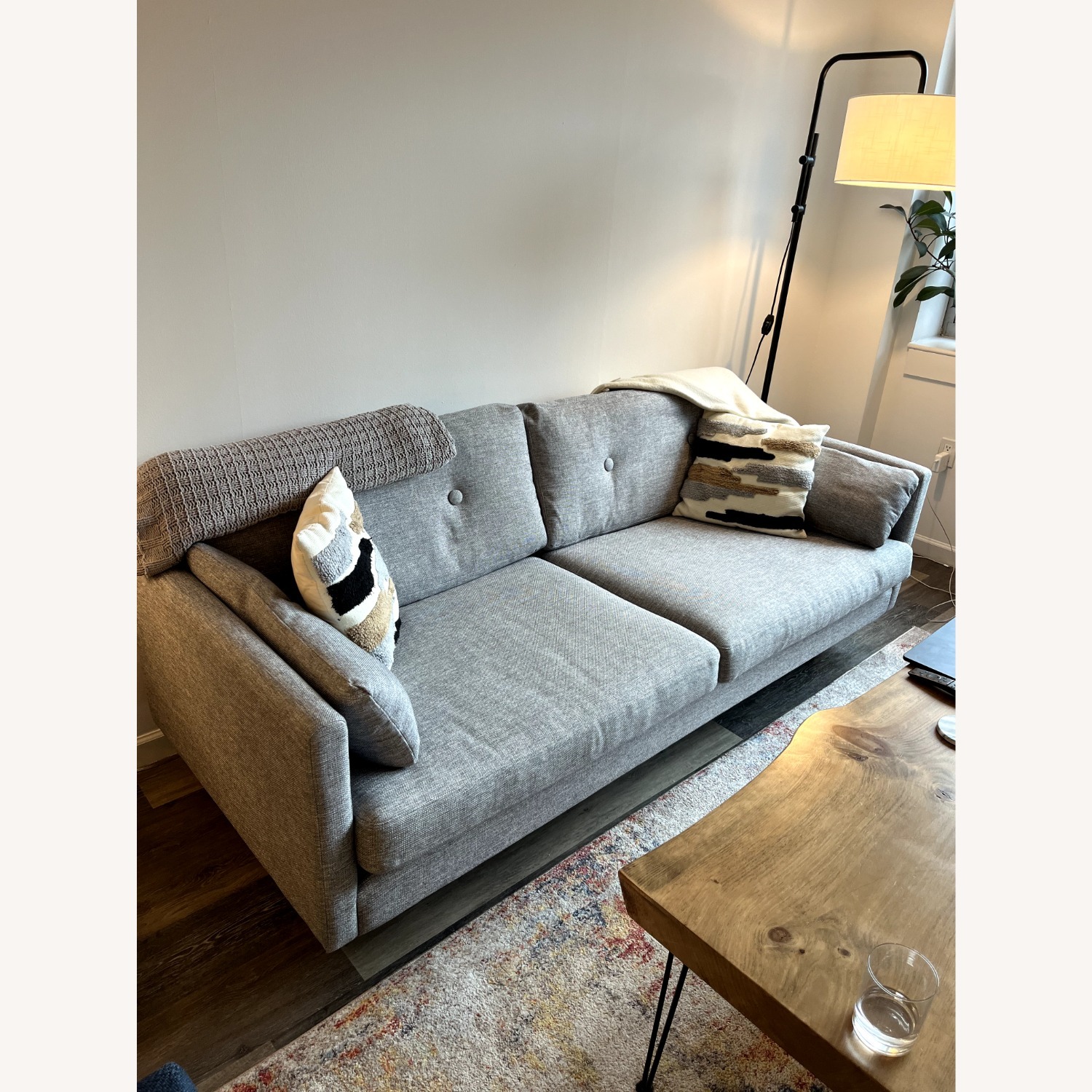 Article Anton Light Gray Fabric 2 Seater Sofa - image-3