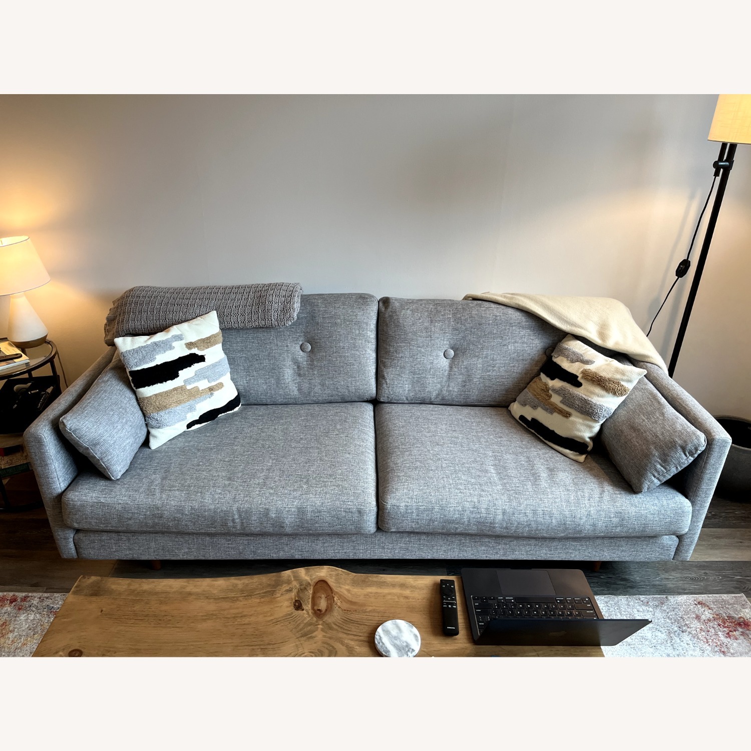 Article Anton Light Gray Fabric 2 Seater Sofa - image-2