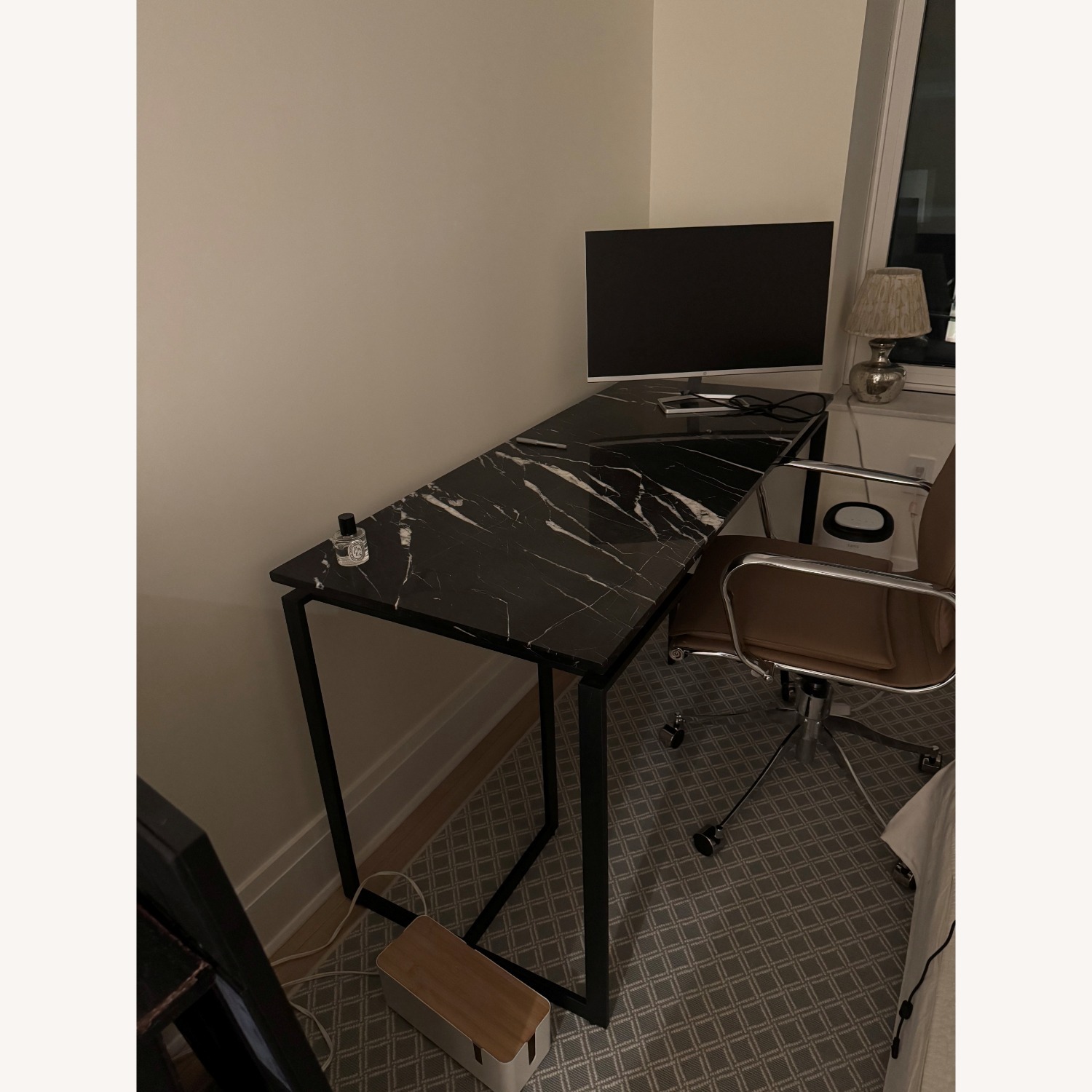 CB2 Fullerton Black Marble Desk - image-1