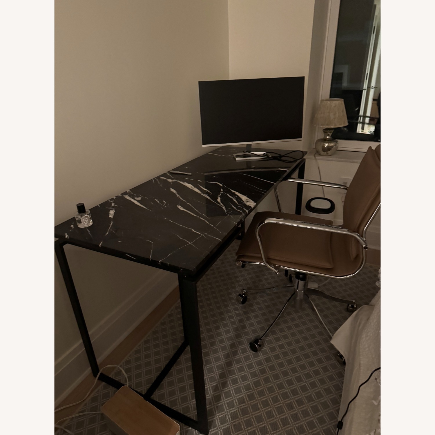 CB2 Fullerton Black Marble Desk - image-2