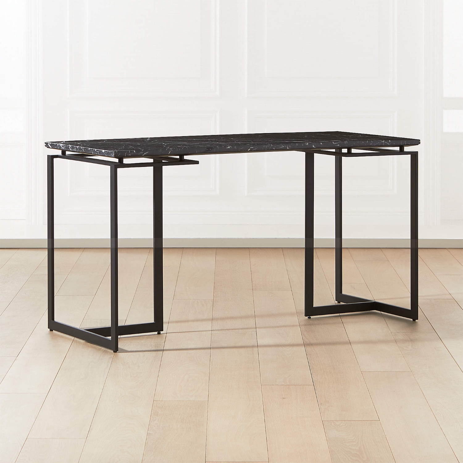 CB2 Fullerton Black Marble Desk - image-4