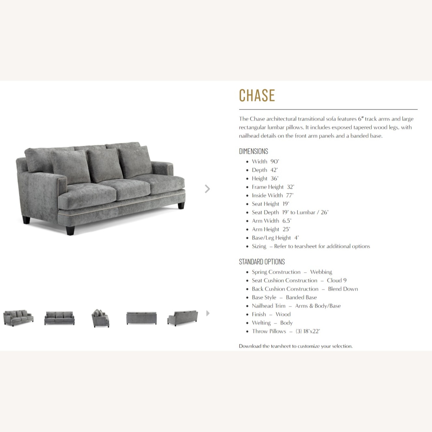 Burton James Chase Sofa – Light Gray - image-4