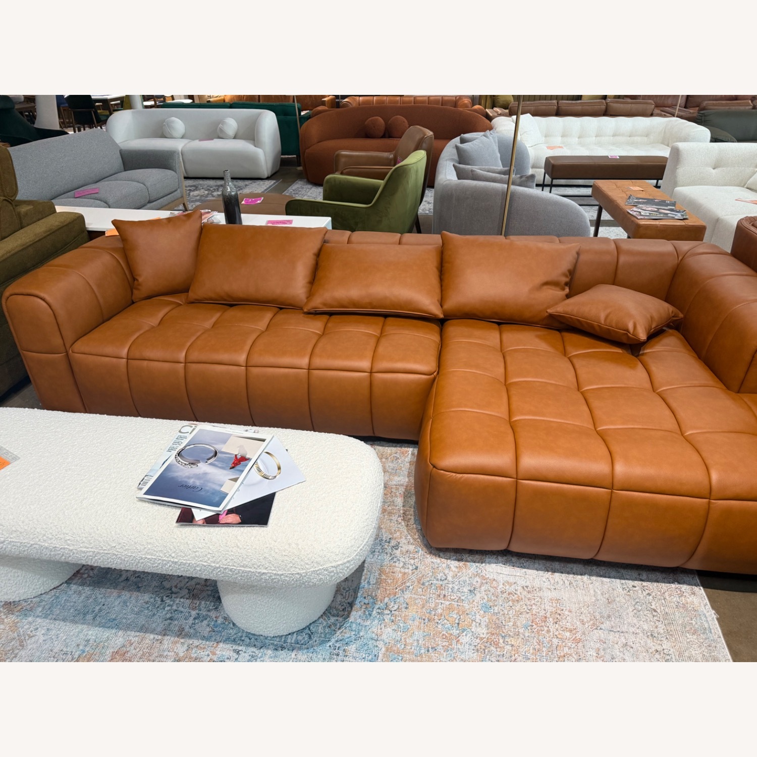 Luca Faux Leather Sectional - image-1