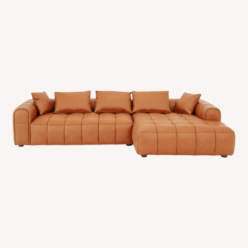 Used Luca Faux Leather Sectional for sale on AptDeco