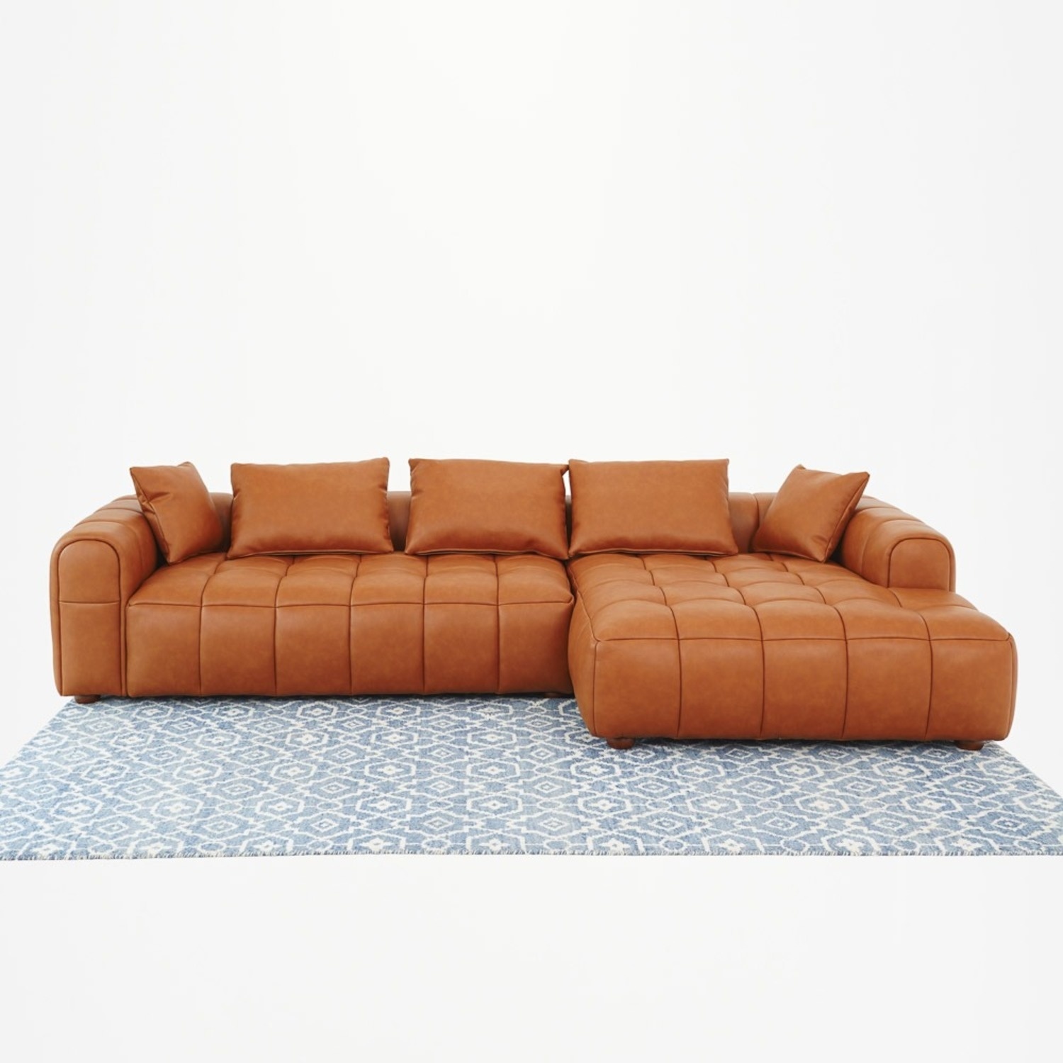 Luca Faux Leather Sectional - image-4
