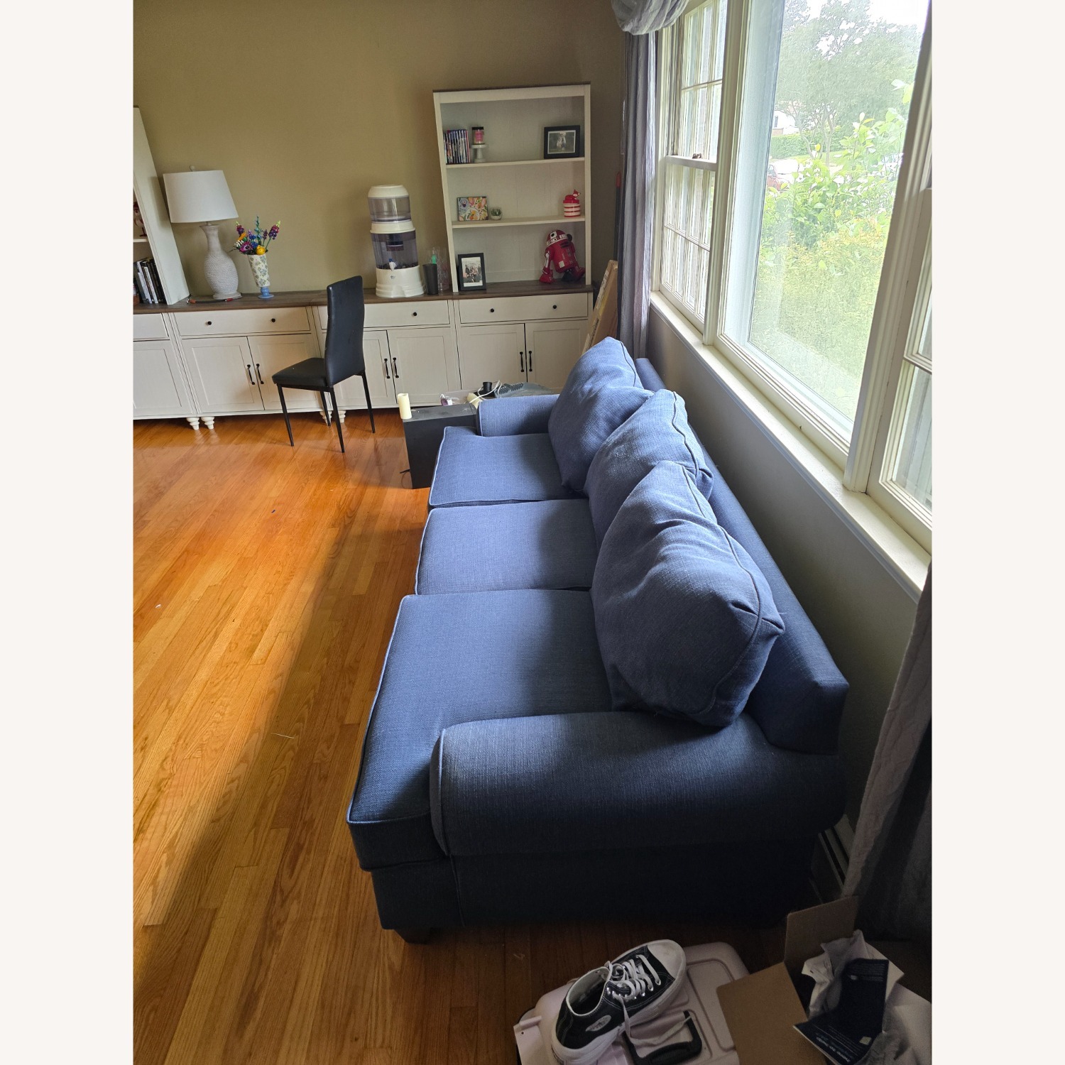 American Signature Furniture Blue Sleeper Sofa - image-3
