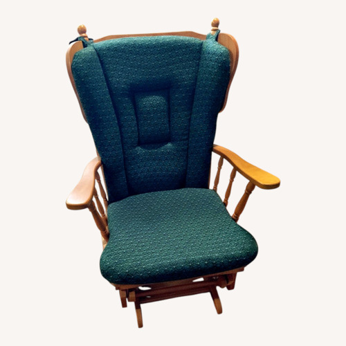 Used Wooden Gliding Rocker with Matching Ottoman for sale on AptDeco