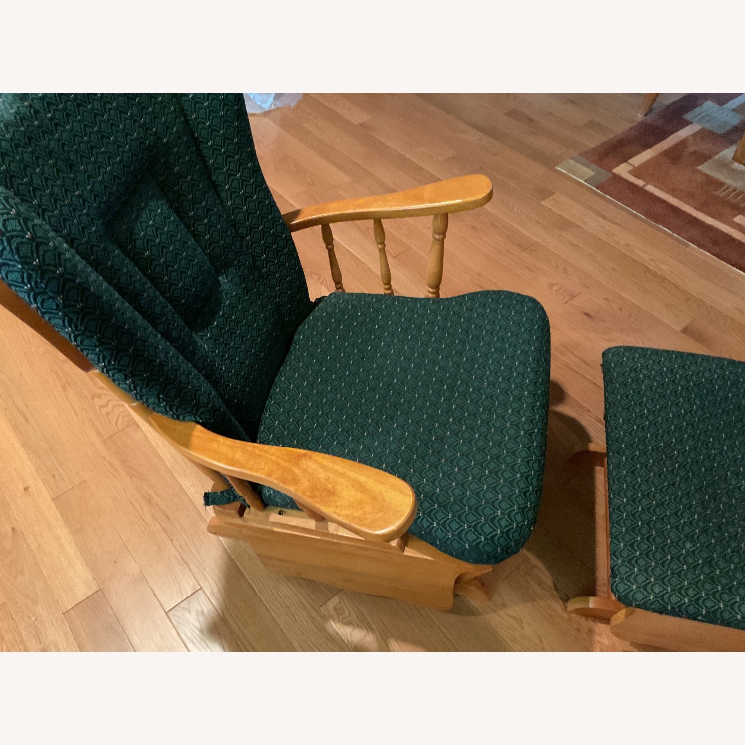 Wooden Gliding Rocker with Matching Ottoman - image-3