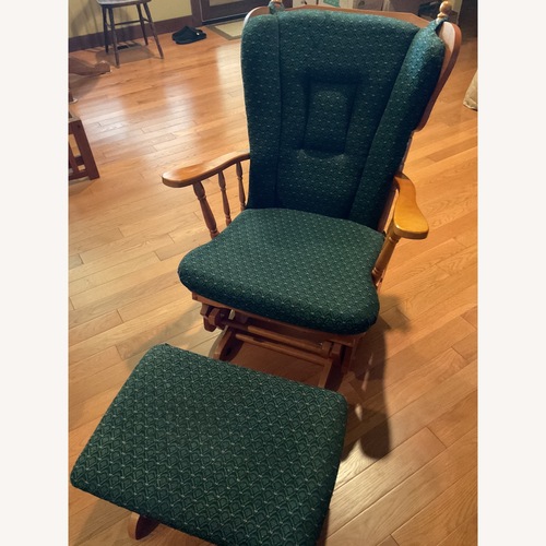 Used Wooden Gliding Rocker with Matching Ottoman for sale on AptDeco