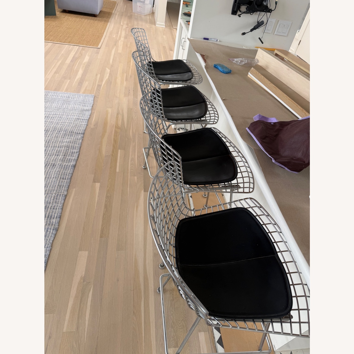 Knoll Bertoia Light Gray Stainless Steel Stools - image-2