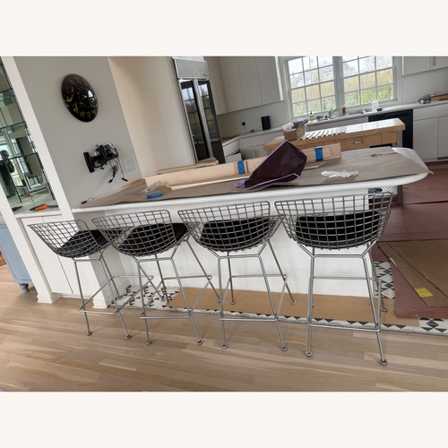Used Knoll Bertoia Light Gray Stainless Steel Stools for sale on AptDeco