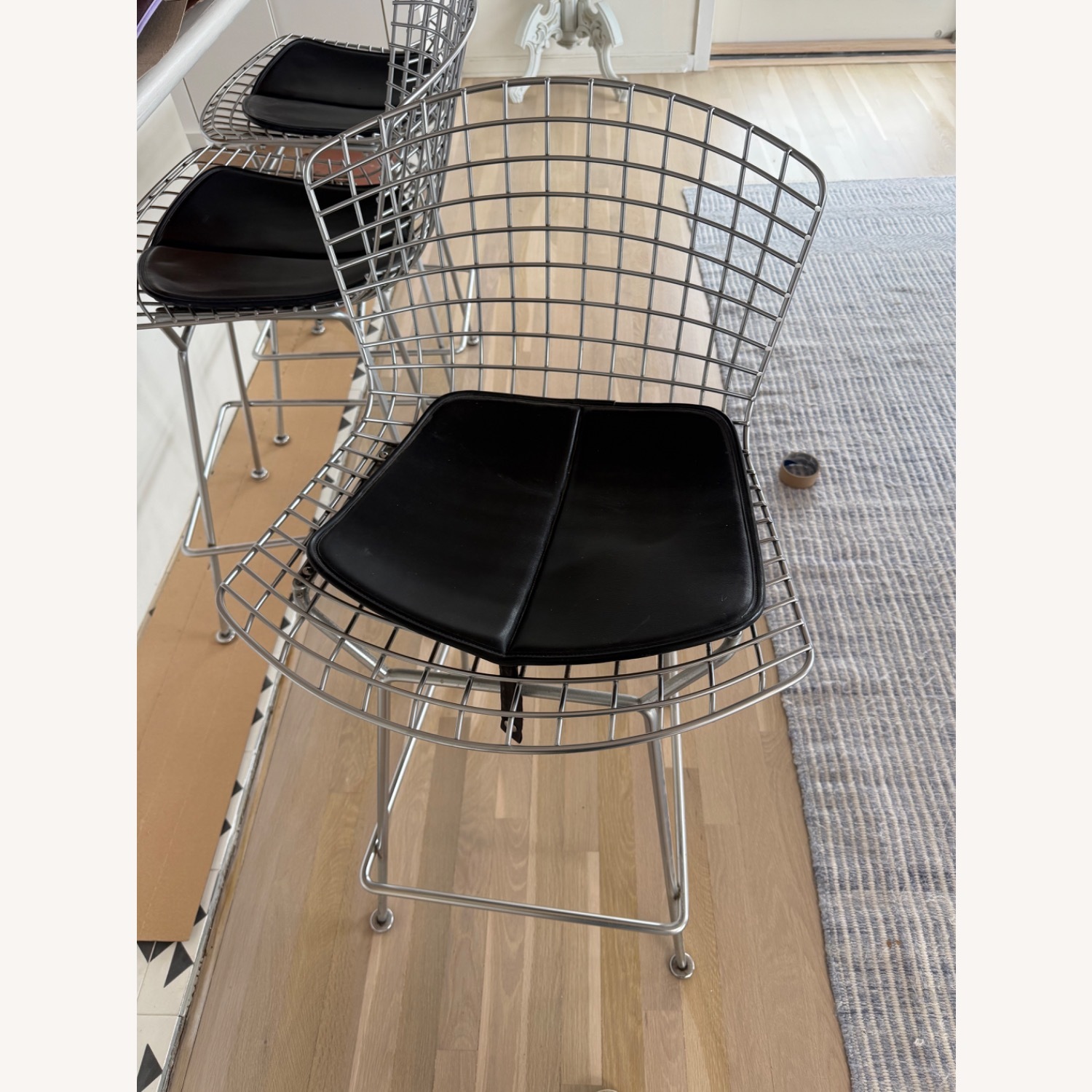 Knoll Bertoia Light Gray Stainless Steel Stools - image-6