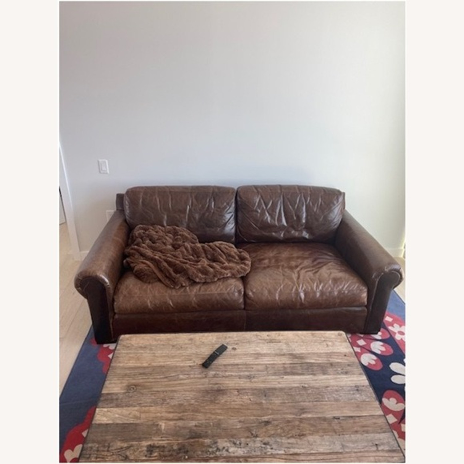 Restoration Hardware Lancaster Leather Sofa - image-2